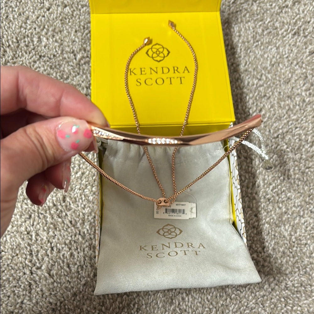 Kendra Scott graham Rose Gold Tone Graham 3 Way Choker Necklace Adjustab…